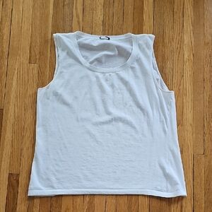 Almost new Lafayette 148 Sleeveless white top size 1X